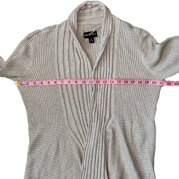 Dana Buchman Ribbed Tan Waterfall Cardigan XL - Picture 6 of 9